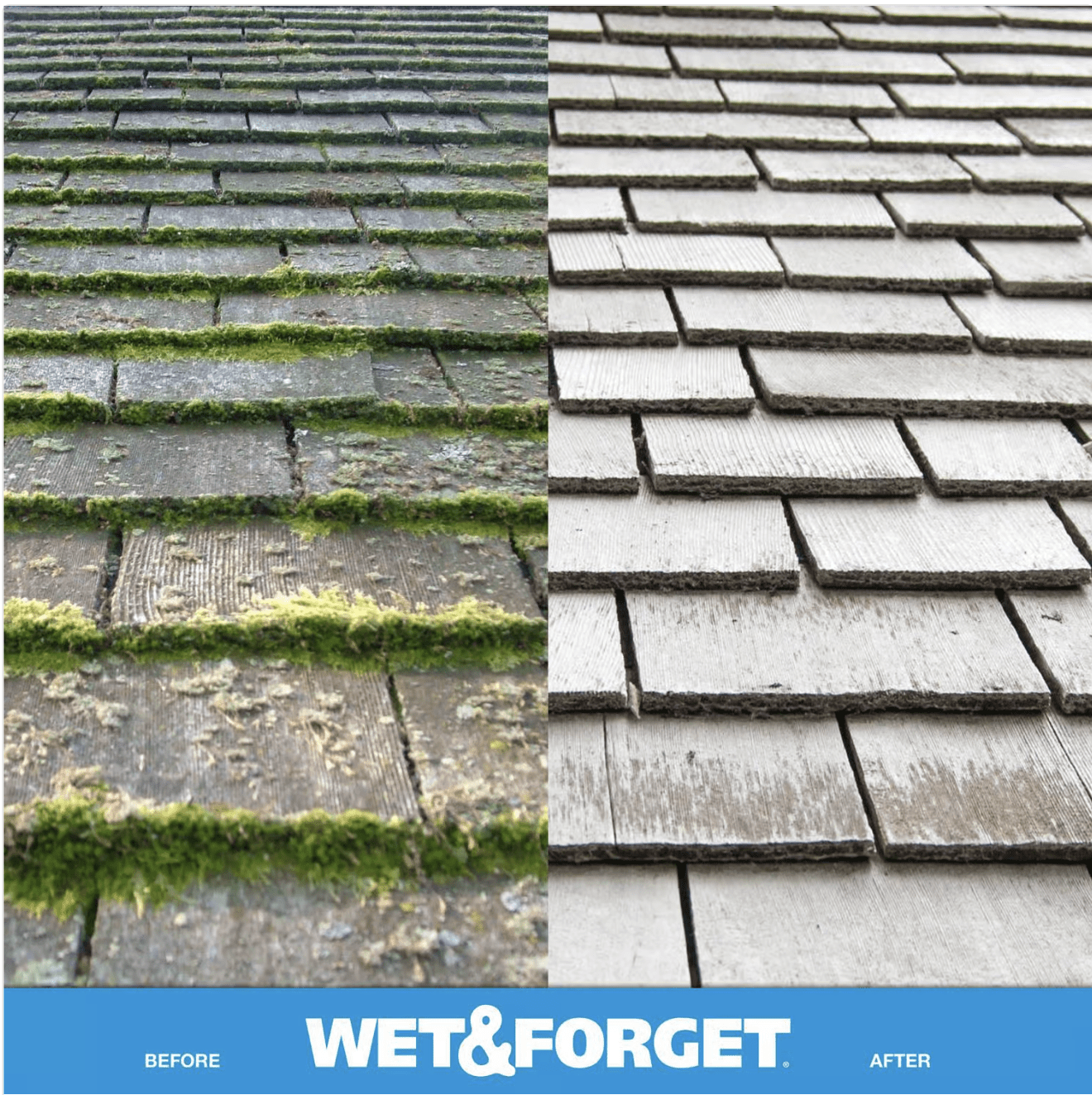 Before and after image of a clean area
