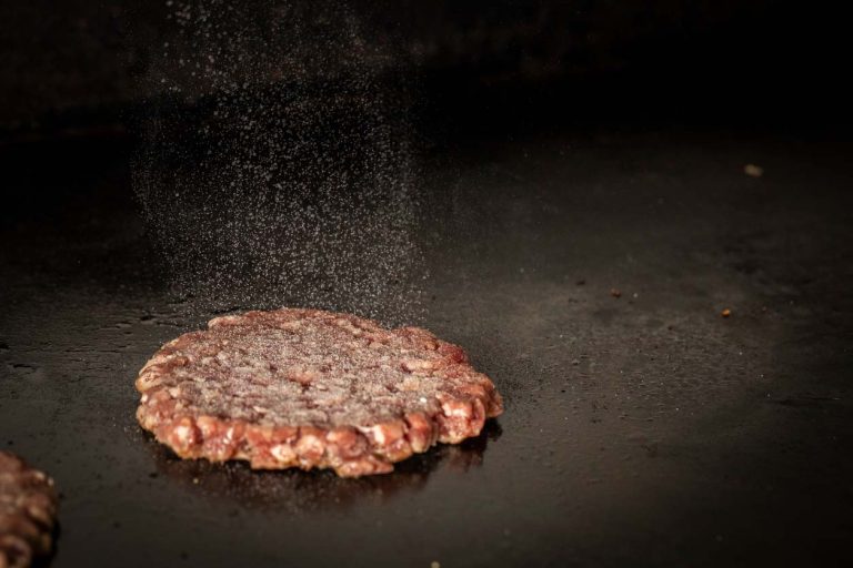 Smash Burger Patty on Griddle