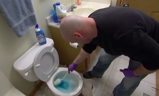 clean up toilet